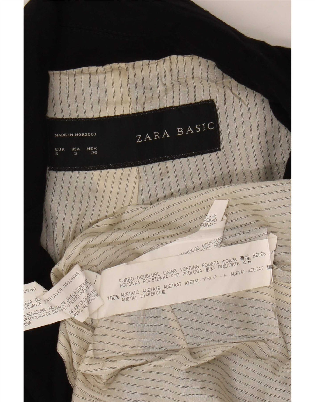 Damska marynarka Zara zapinana na 1 guzik UK 8 Small Black Acetate