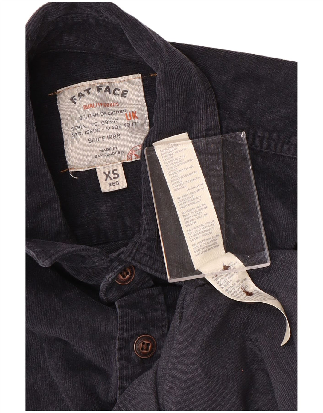 Koszula sztruksowa FAT FACE XS, bawełniana, granatowa