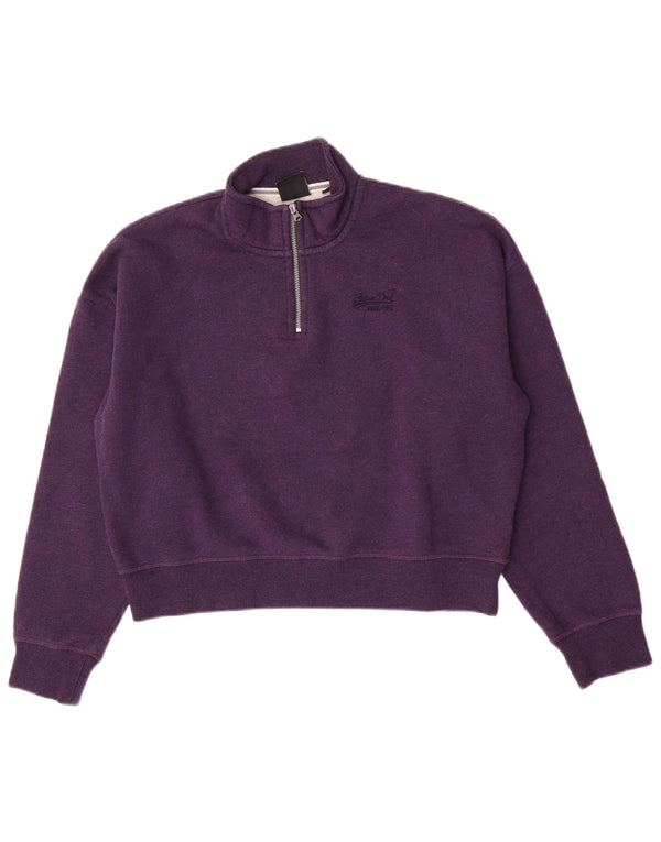 Damski sweter oversize Superdry Crop UK 14, duży fioletowy