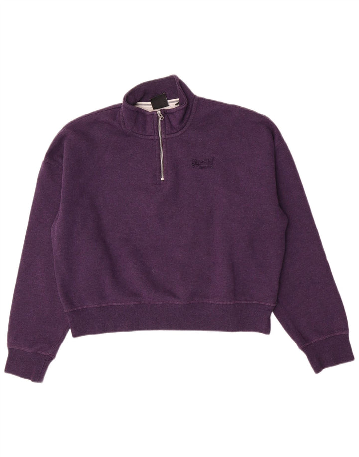 Damski sweter oversize Superdry Crop UK 14, duży fioletowy