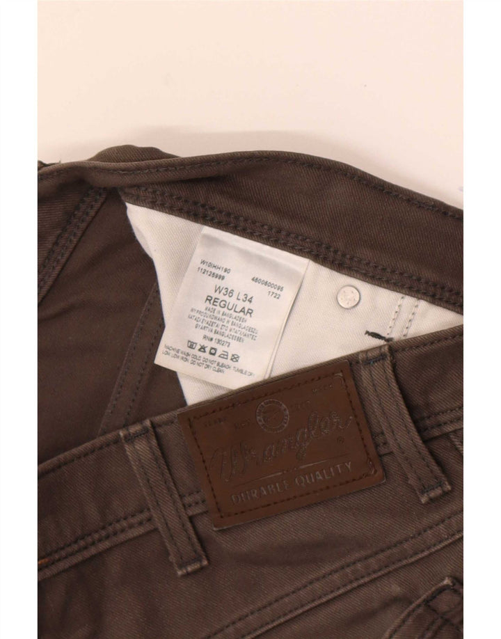 Męskie jeansy Wrangler Regular Straight W36 L34 Brązowa bawełna