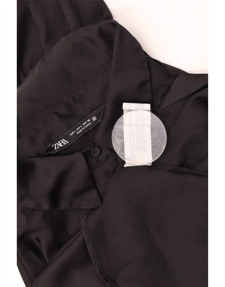 Damska koszula oversize Zara UK 16, duża, czarna, z poliestru