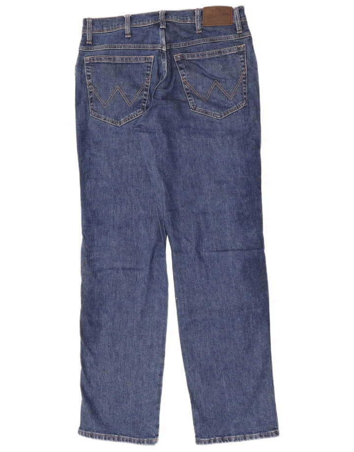 Męskie jeansy Wrangler o prostym kroju W33 L34, niebieskie, bawełniane