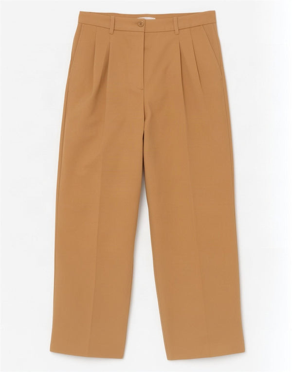 Damskie spodnie garniturowe Zara Pegged Medium W28 L31 Beżowy poliester