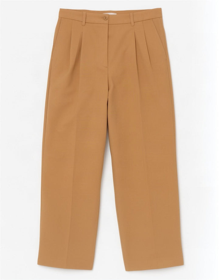 Damskie spodnie garniturowe Zara Pegged Medium W28 L31 Beżowy poliester