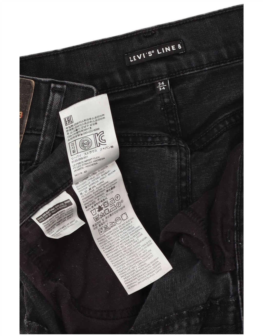 Męskie jeansy slim fit Levi's W34 L31 Czarna bawełna
