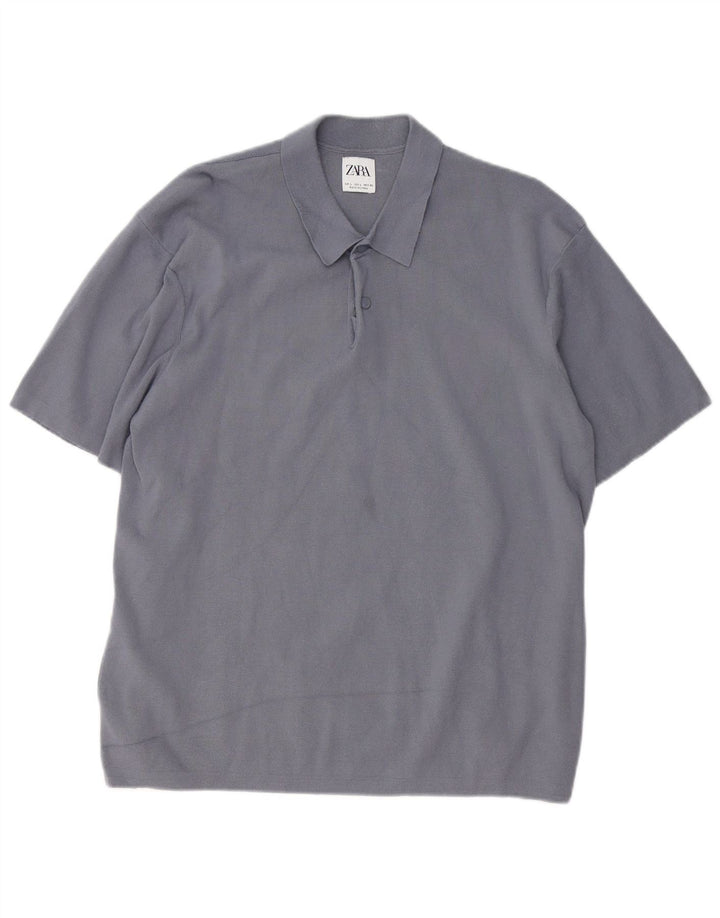 Męska koszulka polo Zara, duża, szara wiskoza