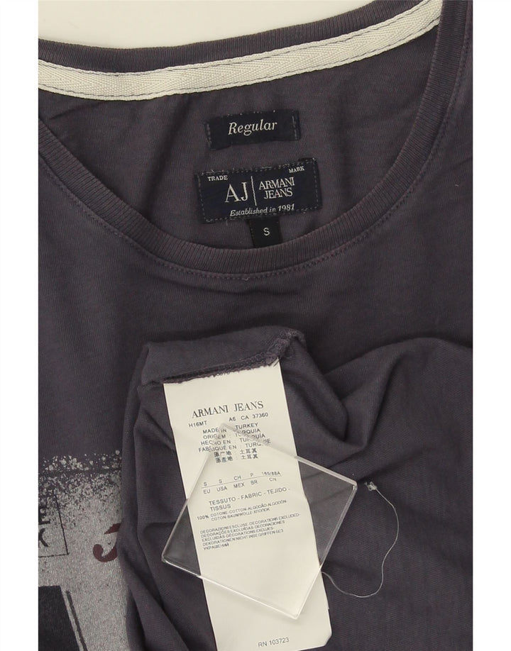 ARMANI JEANS Męski T-shirt o regularnym kroju z grafiką, mały, granatowy, bawełniany