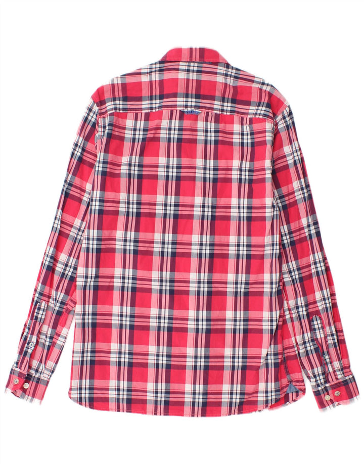 Crew Clothing Męska koszula o dopasowanym kroju, mała, bawełniana w czerwoną kratę