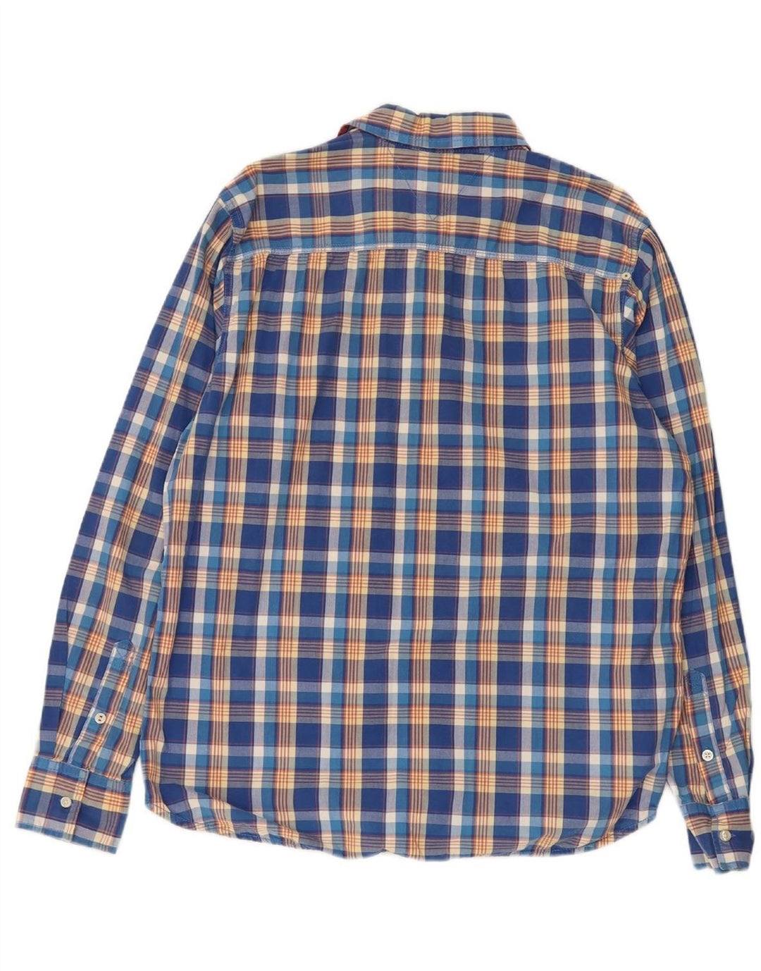 TOMMY HILFIGER Mens Shirt 2XL Blue Check Cotton Vintage Tommy Hilfiger and Second-Hand Tommy Hilfiger from Messina Hembry 