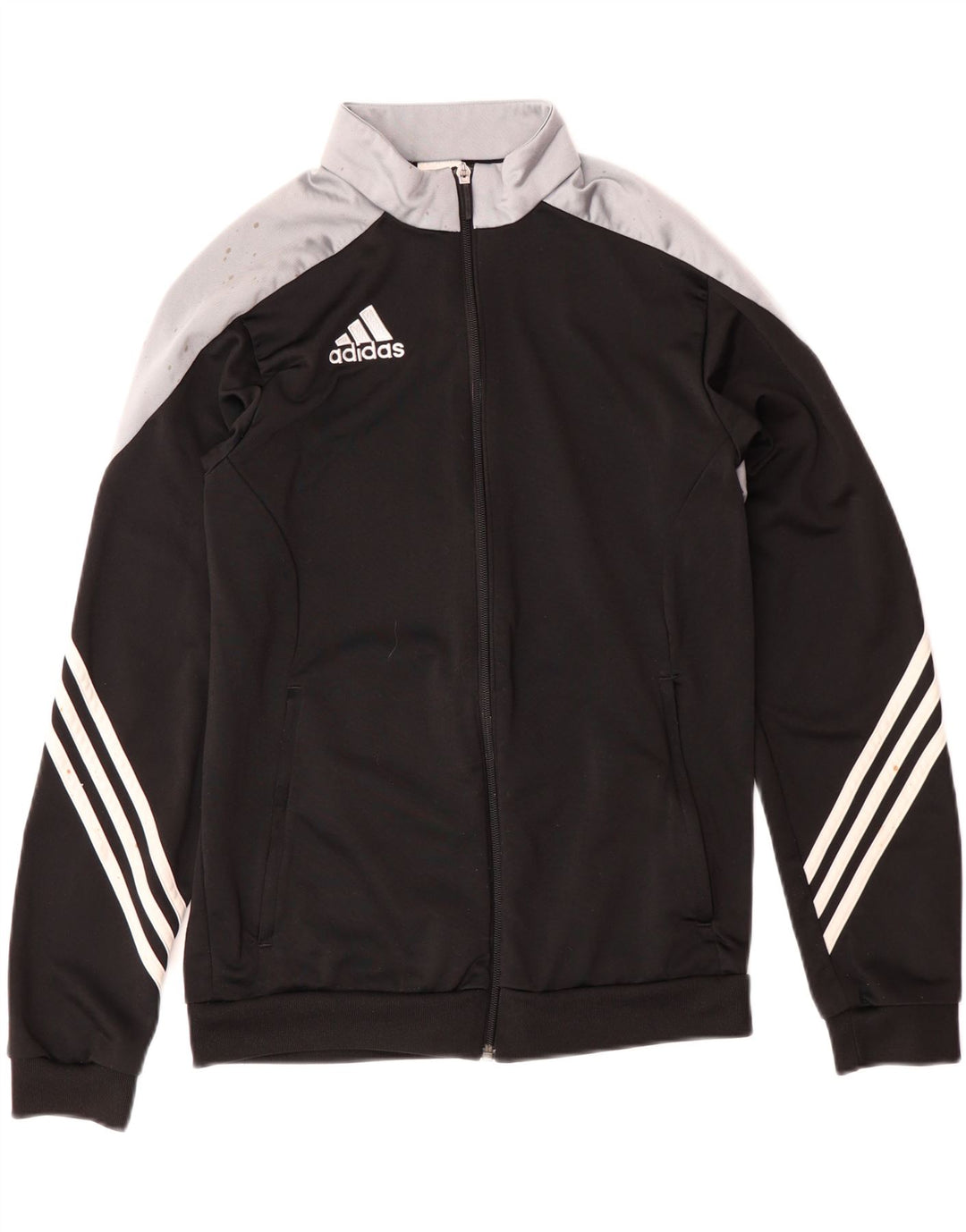 ADIDAS Womens Tracksuit Top Jacket UK 10 Small Black Colourblock Polyester Vintage Adidas and Second-Hand Adidas from Messina Hembry 