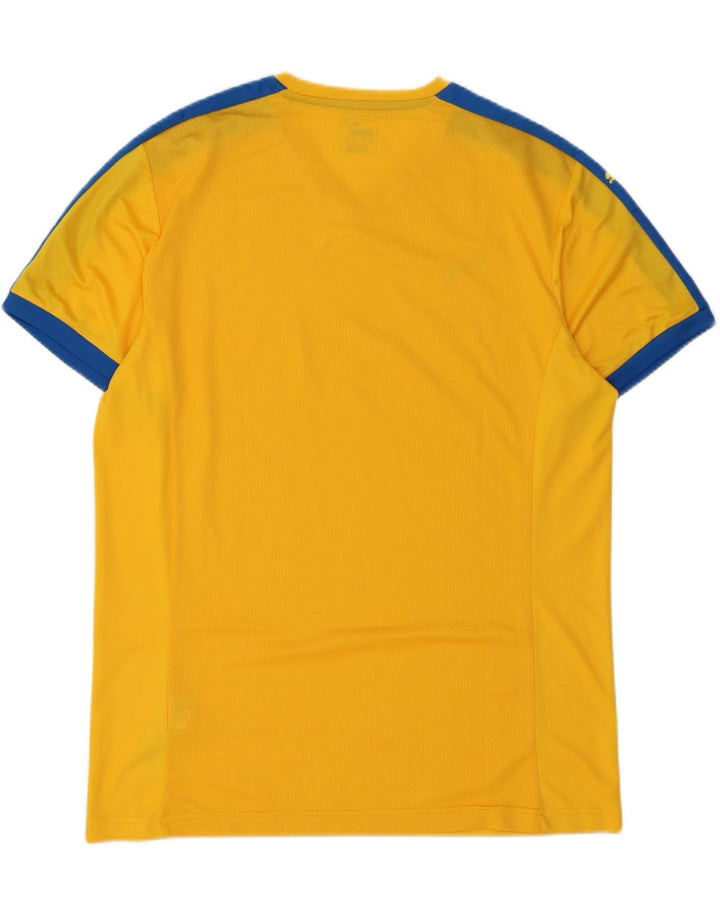 Męski T-shirt PUMA Top XL, żółty poliester z blokami kolorów