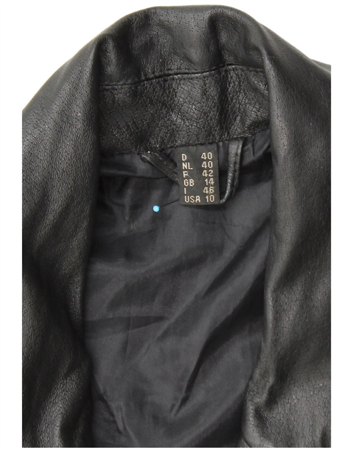 Damska kurtka motocyklowa Front Line Crop UK 14, duża czarna skóra