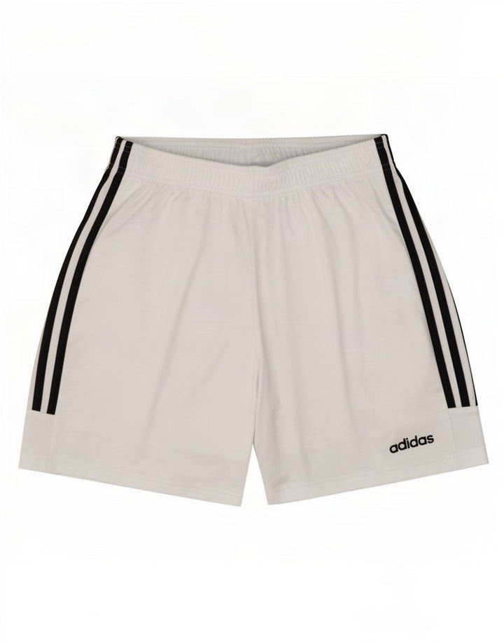 Męskie spodenki sportowe Adidas Climalite, duże, białe, poliestrowe