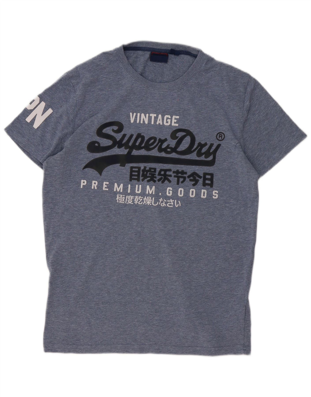 Męski T-shirt z grafiką Superdry, duży, niebieski, bawełniany