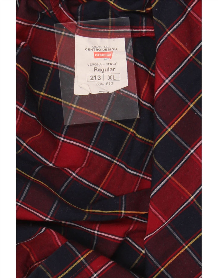 CARRERA Mens Regular Fit Shirt XL Red Check Cotton Vintage Carrera and Second-Hand Carrera from Messina Hembry 