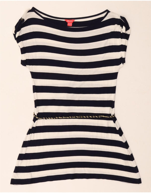 Damska tunika MONSOON UK 12, średnia, granatowa wiskoza w paski