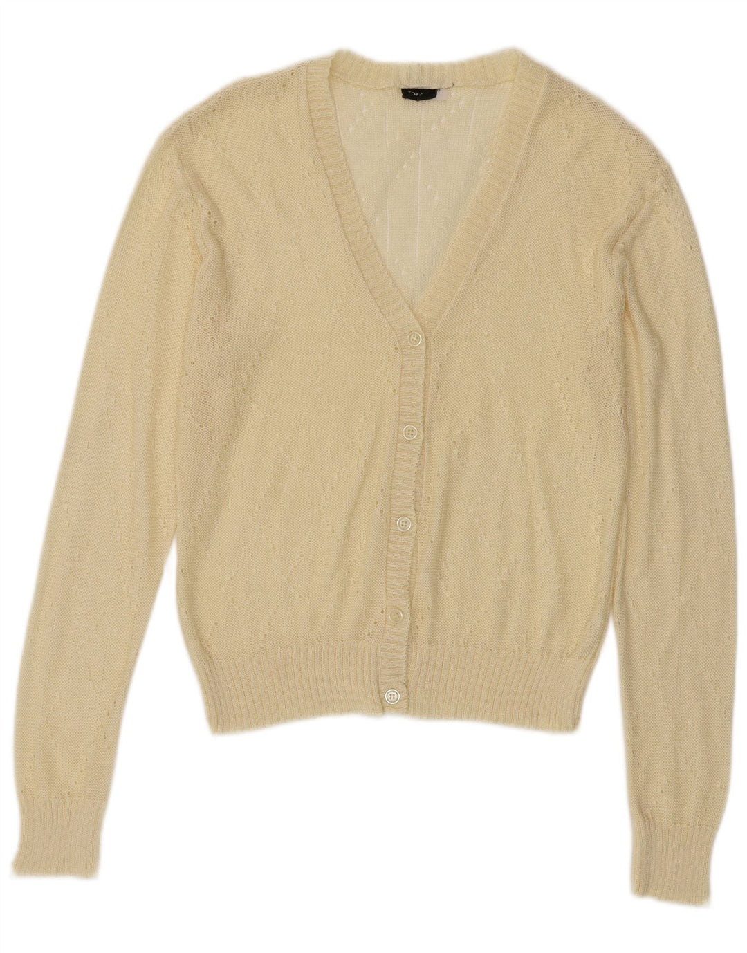 Sweter damski w stylu vintage IT 44 Średni żółty akryl