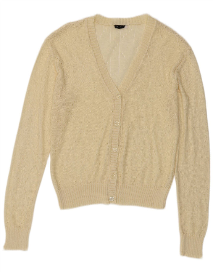 Sweter damski w stylu vintage IT 44 Średni żółty akryl