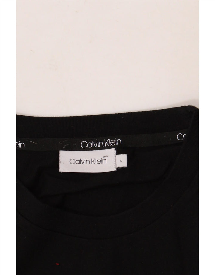 Męski T-shirt z grafiką CALVIN KLEIN, duży, czarny