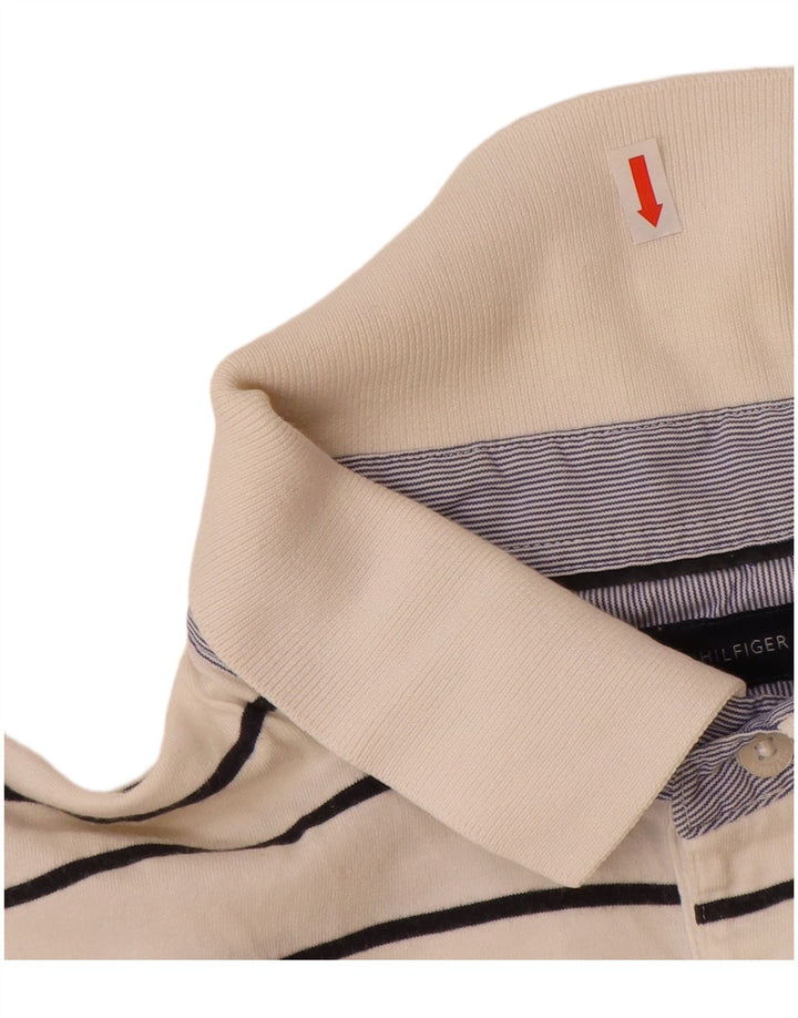 Męska koszulka polo TOMMY HILFIGER, duża, bawełniana w białe paski