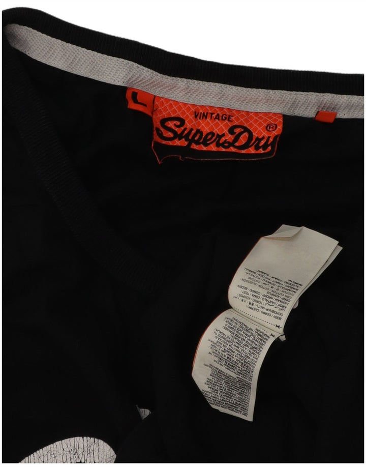 Męski top z kamizelką Superdry Graphic, duży, czarny, bawełniany