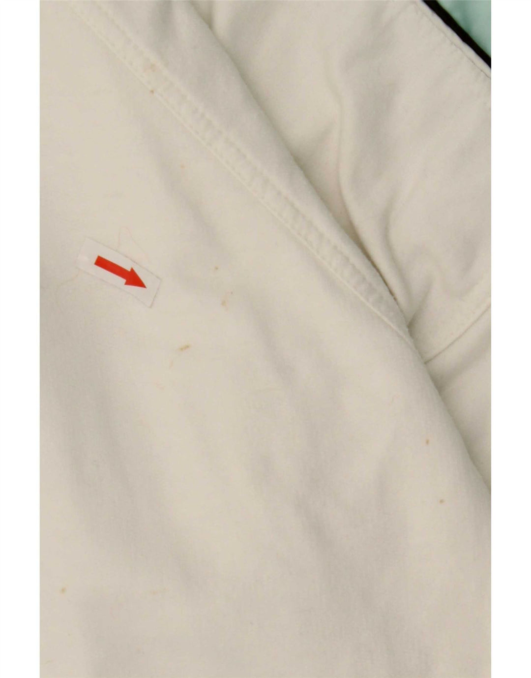 Męska bluza Ellesse z dekoltem w serek, duża, biała, bawełniana w bloki kolorów