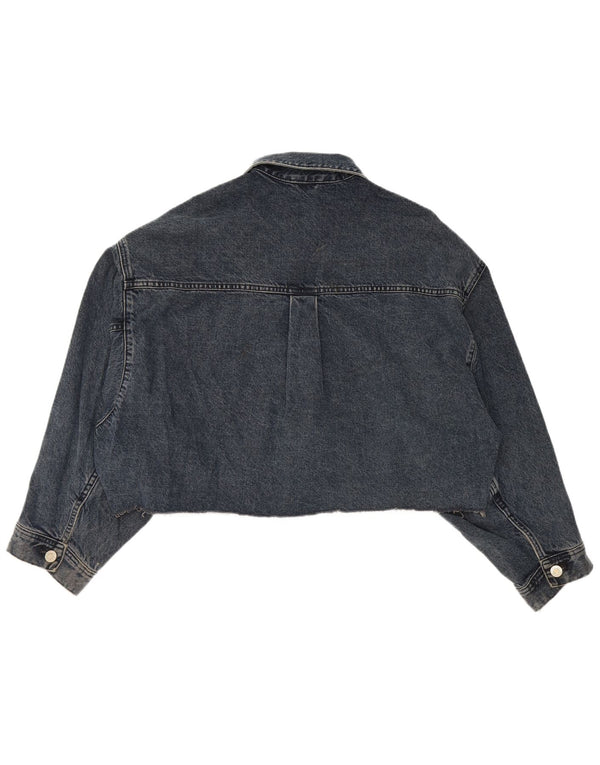 Damska kurtka dżinsowa Zara Crop Oversize UK 14, średnia, granatowa, bawełniana