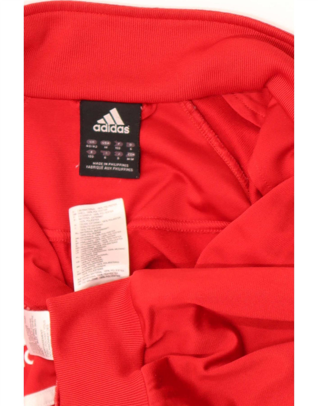 Męska kurtka dresowa Adidas UK 40/42, poliester w kolorze średniej czerwieni