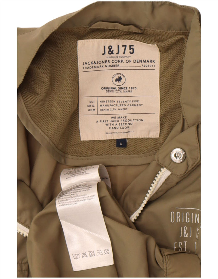 Męska kurtka przeciwdeszczowa Jack & Jones UK 40, duża, nylon w kolorze khaki