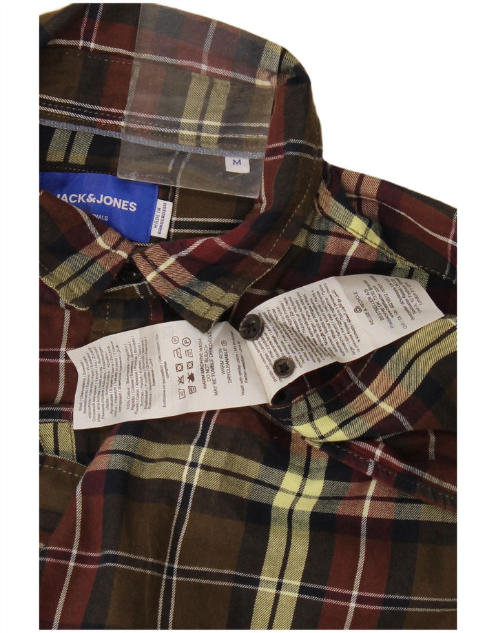 Męska koszula flanelowa Jack & Jones, bawełniana w średnią zieloną kratkę
