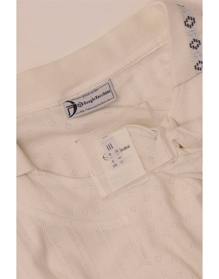 Damska koszulka polo bez rękawów Sergio Tacchini EU 38 Medium White Fair Isle