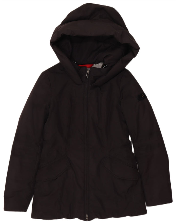 Damska ocieplana kurtka z kapturem PEUTEREY IT 40, mała, czarna, poliester