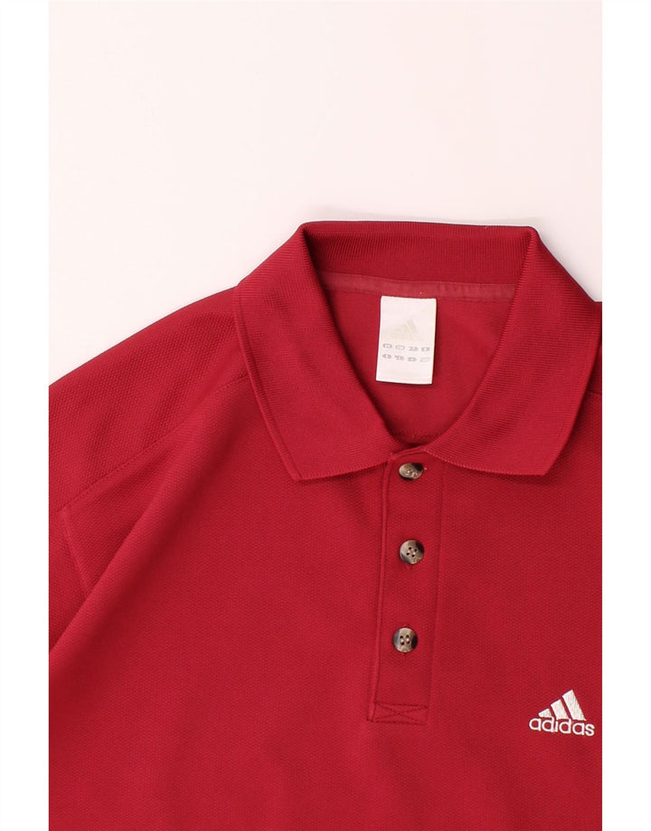 ADIDAS Mens Polo Shirt Large Red Polyester Vintage Adidas and Second-Hand Adidas from Messina Hembry 