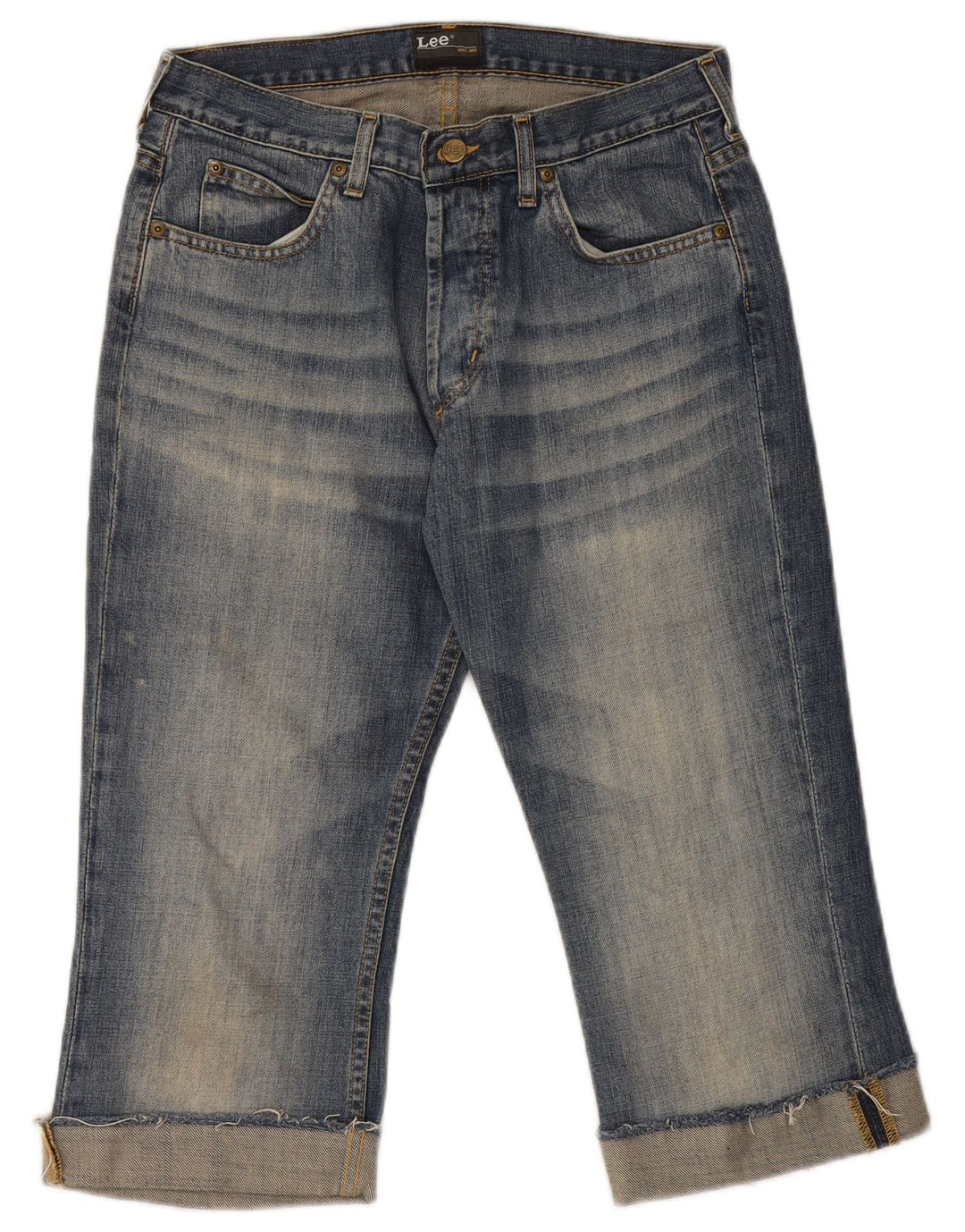 Damskie jeansy Lee Denver Capri W32 L20 Niebieskie bawełniane