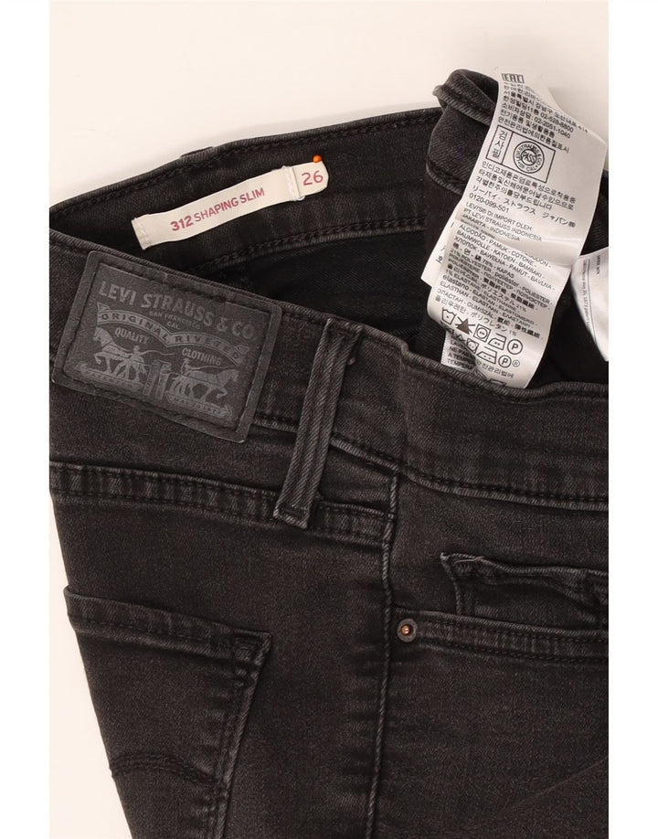 Damskie jeansy LEVI'S 312 Shaping W26 L30 Szara bawełna