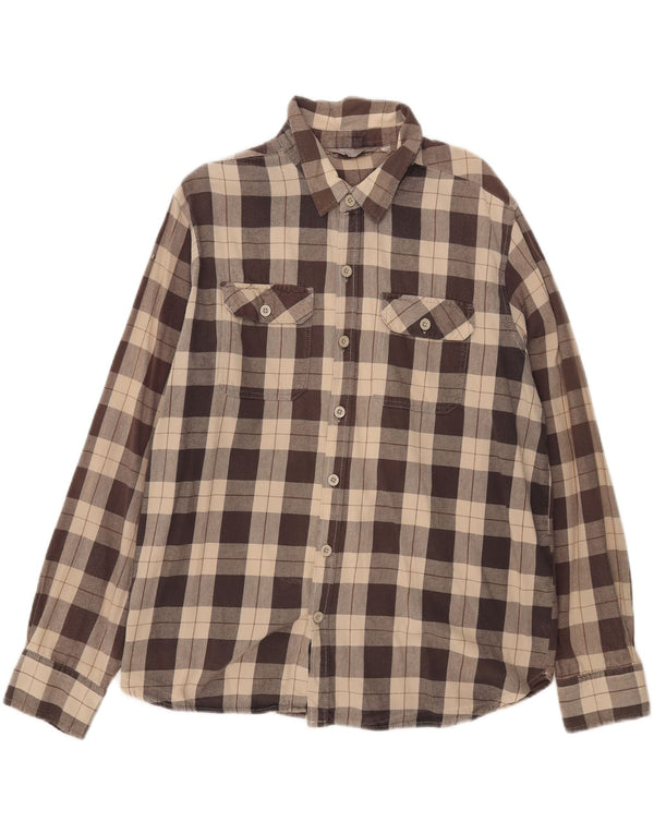 Męska koszula flanelowa Mountain Warehouse 2XL, bawełniana w brązową kratkę