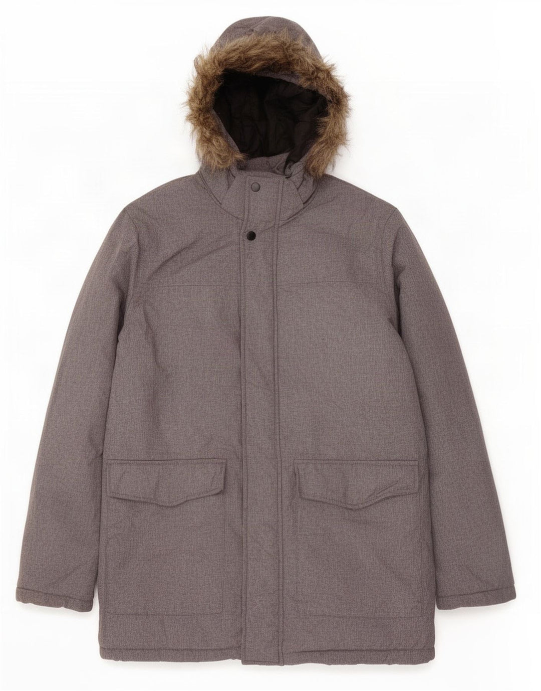 Męska kurtka parka z kapturem Jack & Jones UK 38, średnia szarość