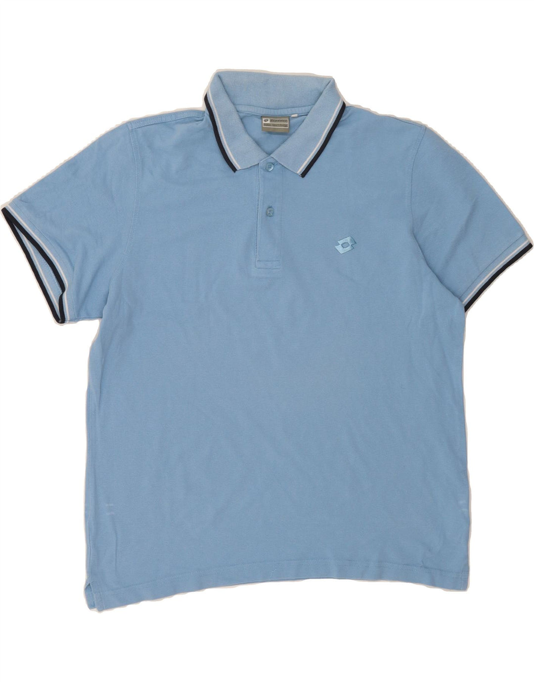 LOTTO Mens Polo Shirt Medium Blue Cotton Vintage Lotto and Second-Hand Lotto from Messina Hembry 