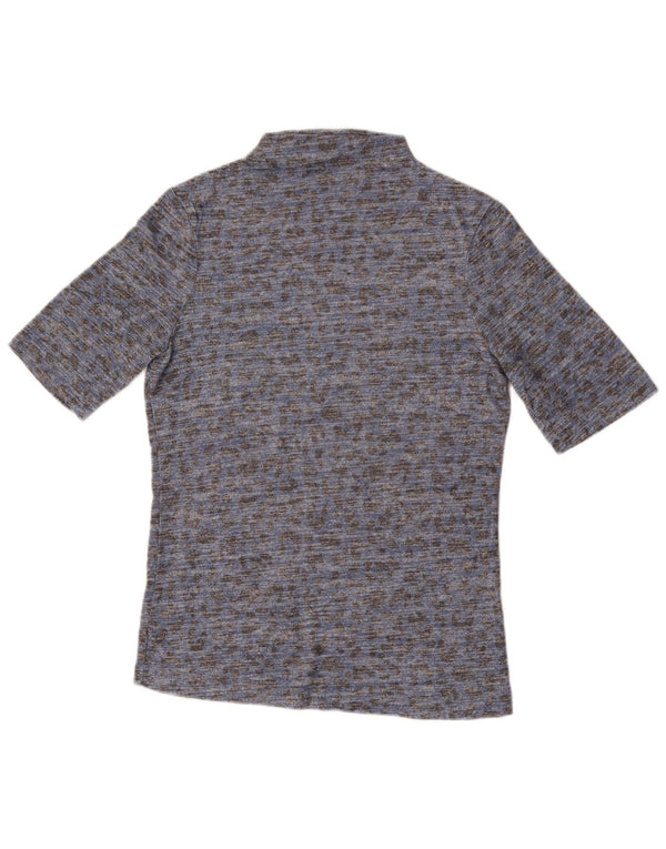 T-shirt damski Marks & Spencer UK 12, średni niebieski, wiskoza z nadrukiem zwierzęcym