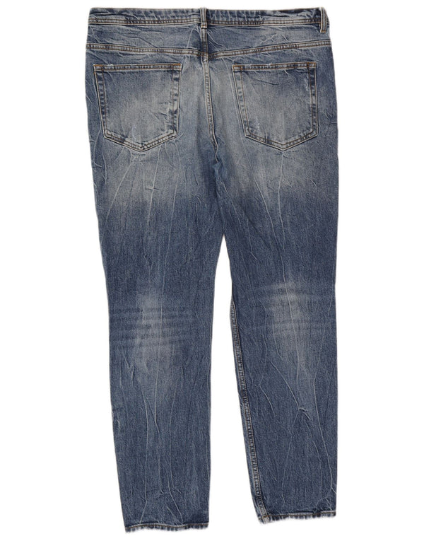 Męskie jeansy Zara w trudnej sytuacji, EU 46 XL W36 L28, niebieska bawełna