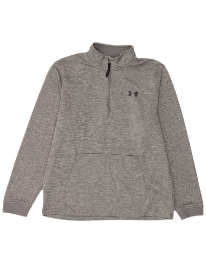 Męski sweter Under Armour z grafiką i zamkiem błyskawicznym, duży, szary, nakrapiany