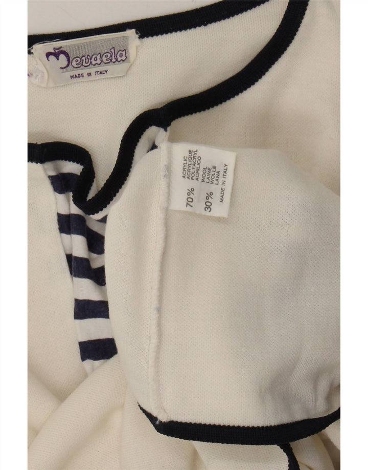 VINTAGE Womens Oversized Boat Neck Jumper Sweater UK 10 Small White Vintage Vintage and Second-Hand Vintage from Messina Hembry 