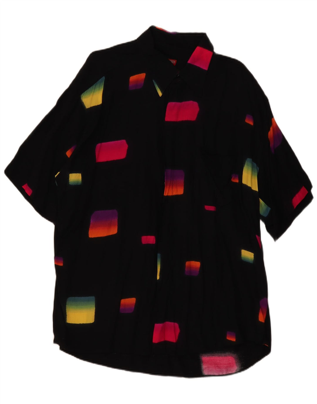 Koszula męska z krótkim rękawem Tipo' S, 2XL, czarna, geometryczna wiskoza