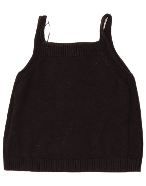 Damski top na ramiączkach z dzianiny The White Company Label, UK 12, średnia czarna bawełna