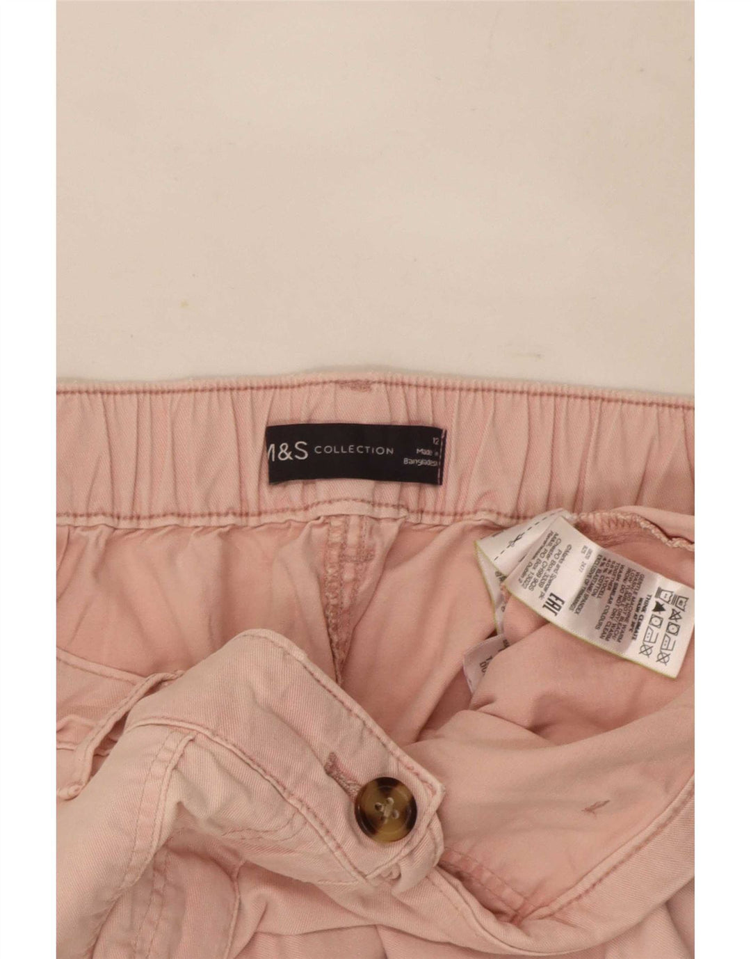 Spodnie damskie Marks & Spencer Crop Cargo UK 12 Medium W30 L26 Różowe
