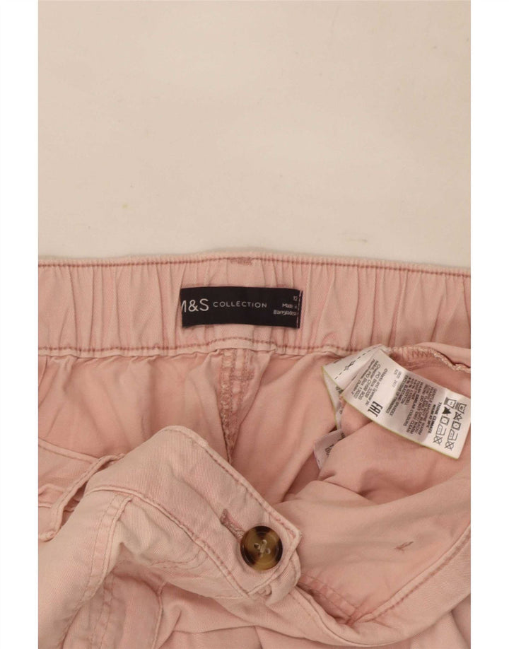 Spodnie damskie Marks & Spencer Crop Cargo UK 12 Medium W30 L26 Różowe