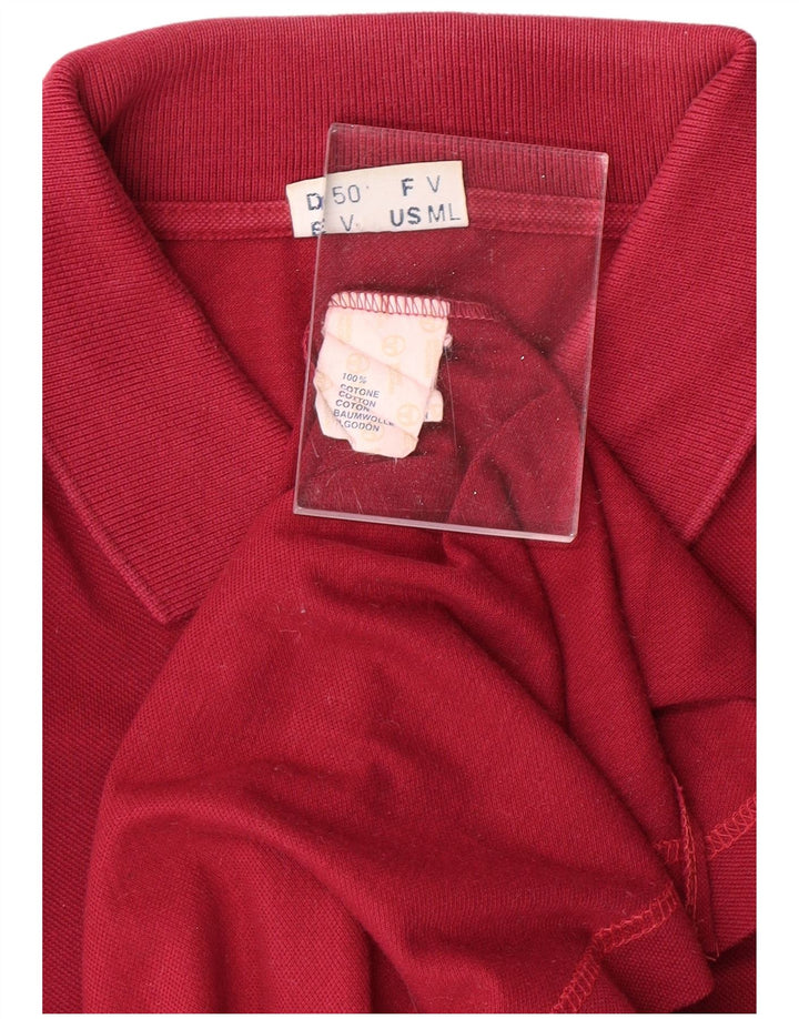 Męska koszulka polo SERGIO TACCHINI z długim rękawem, średnia bordowa bawełna