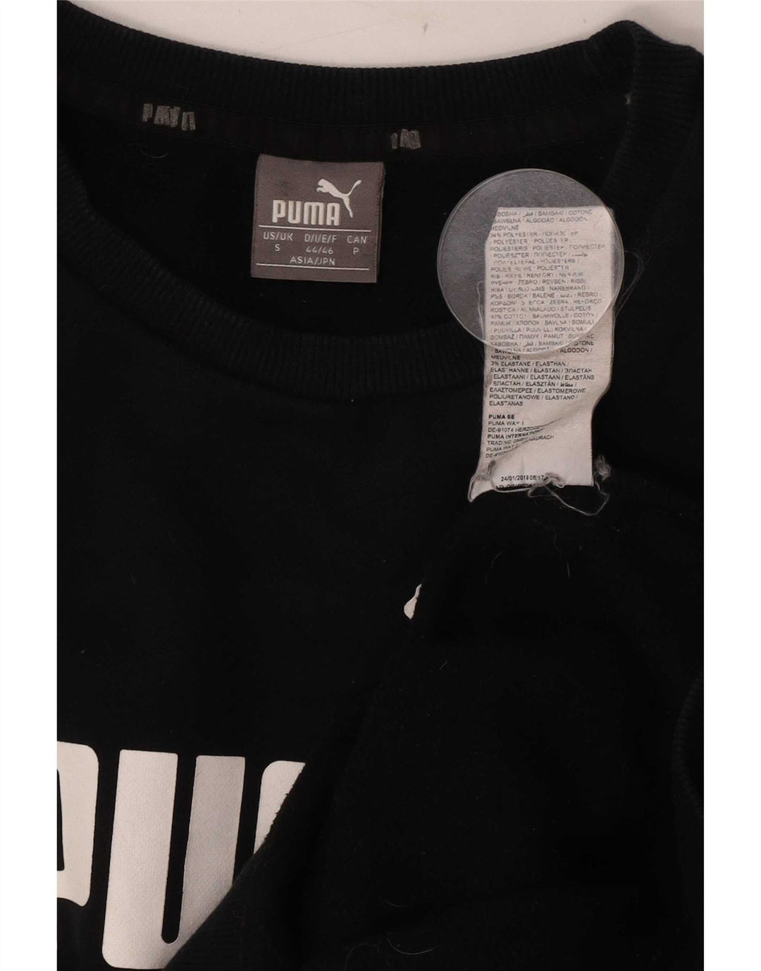 Męska bluza z grafiką Puma, mała, czarna, bawełniana