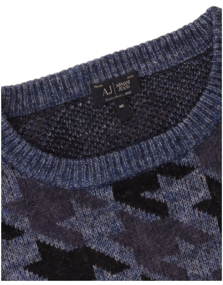 Damski sweter z dekoltem w łódkę Armani Jeans EU 40, średni granatowy